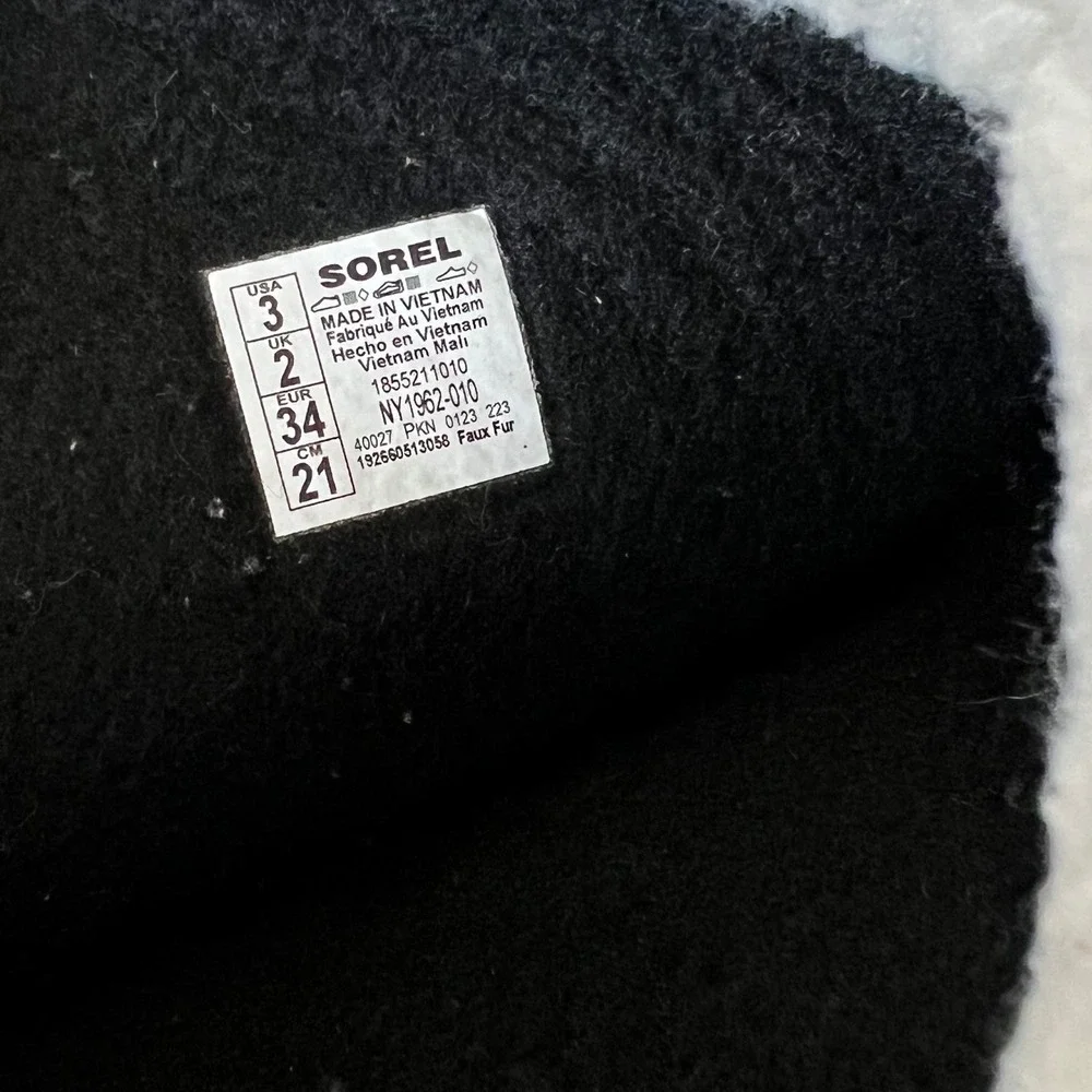 Sorel Kids Yoot Pac Nylon Snow Boots Black Waterproof NY1962-010 Size 3